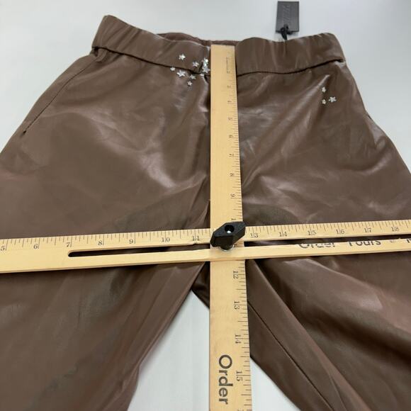 Blank NYC Pants Womens 27 Brown Faux Leather Leggings Love Much Vented - Picture 11 of 12